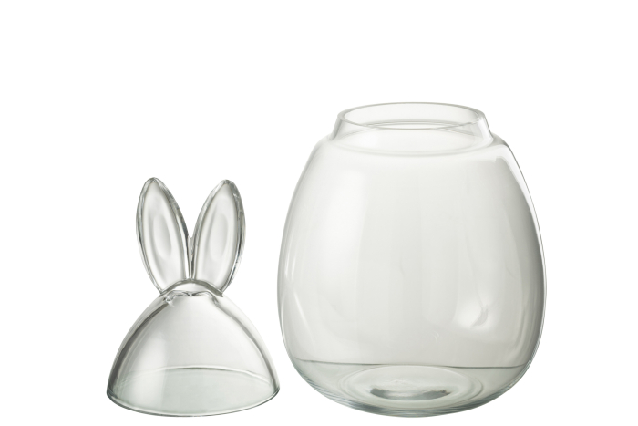 Bol cu capac, Iepure, din sticla transparenta L [3]