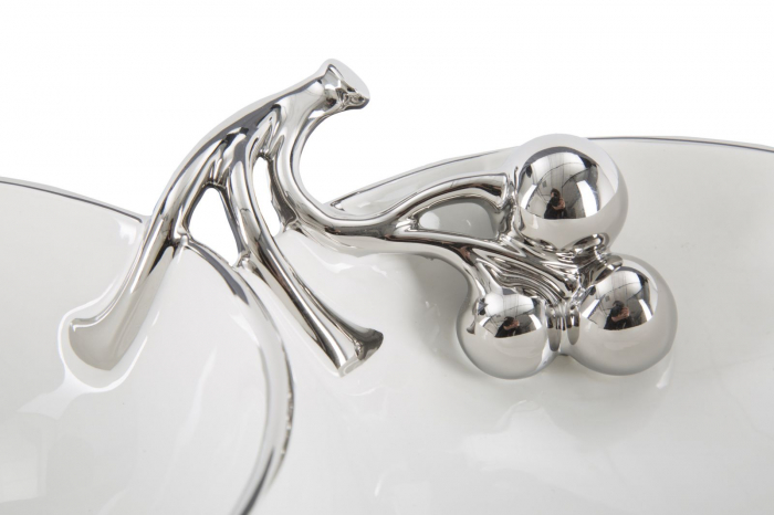 Bol decorativ Balloons, ceramica, alb/argintiu, 32X20.5X8 cm [5]