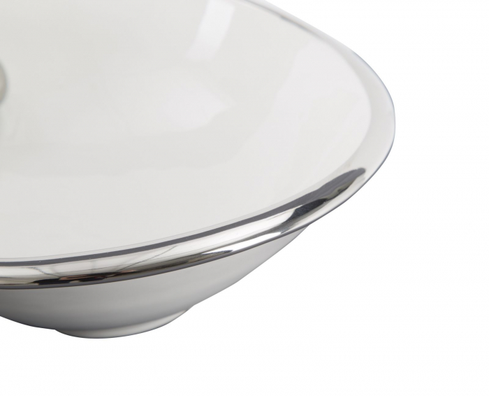 Bol decorativ Balloons, ceramica, alb/argintiu, 32X20.5X8 cm [6]