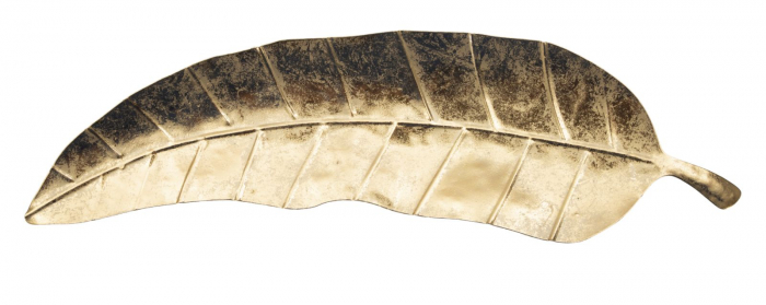 Bol decorativ Foglia, fier, auriu, 38X3X11 cm [2]
