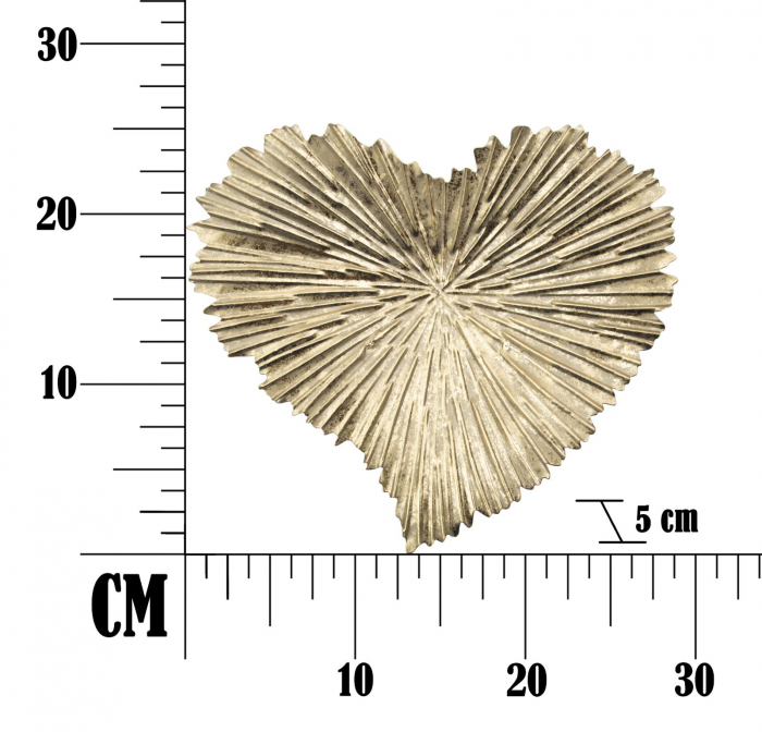Bol decorativ Heart, fier, auriu, 29X5X25 cm [7]