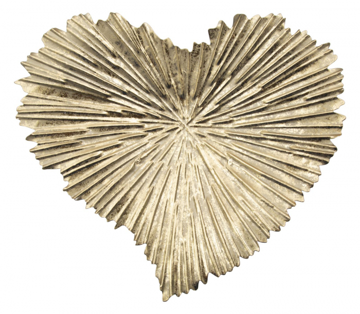 Bol decorativ Heart, fier, auriu, 29X5X25 cm [3]