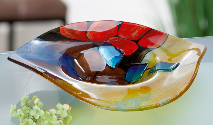 Bol decorativ Murano, Sticla, Multicolor, 11x48 cm [2]