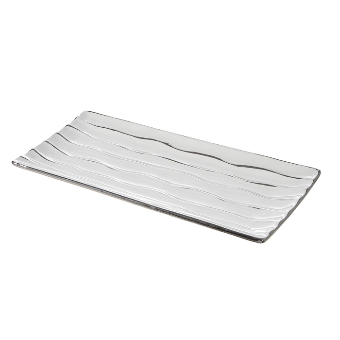 Bol, „Dungi”, cu dungi, Ceramica, alb, PU 2, L. 17,5 cm, l. 39,5 cm, H 3 cm [3]