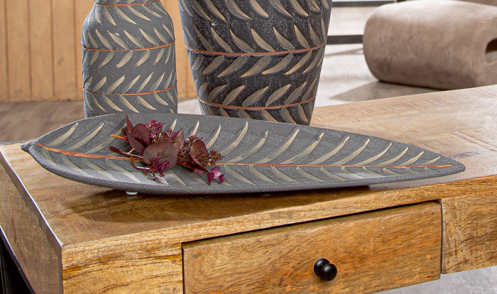 Bol, „Oliva”, Ceramica, verde, negru, PU 2, L. 15 cm, l. 45,5 cm, H 3 cm [3]