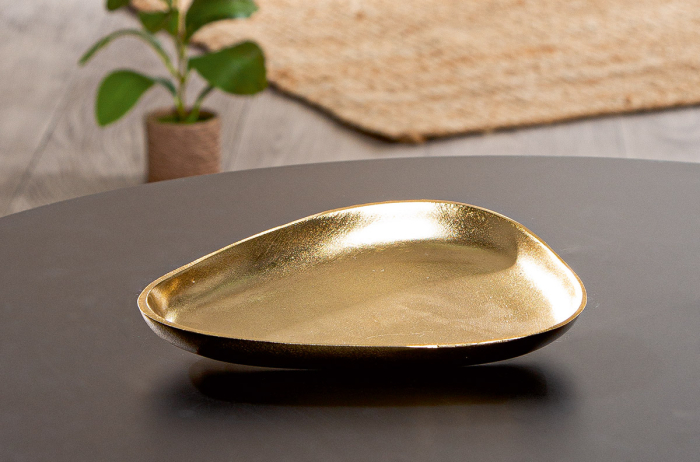 Bol, organic, „Oro”, aluminiu, auriu, PU 4, L. 13,5 cm, latime 19,5 cm, inaltime 2 cm [2]