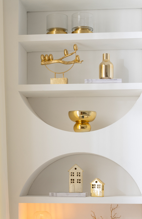 Bol rotunjit Picior Sticlă, Auriu, L 23| W 23| H 17.5 cm [4]