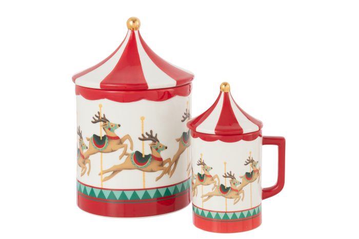 Borcan decorativ, carusel, multicolor [4]