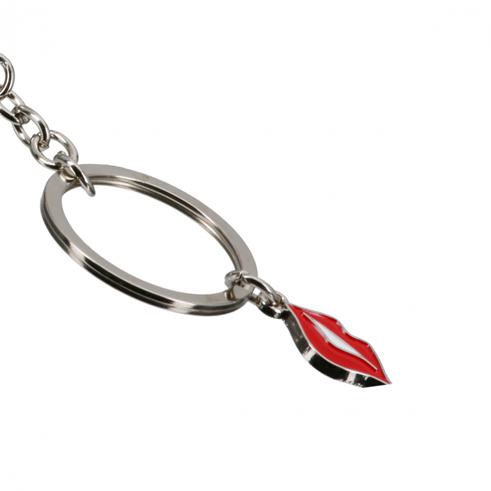 Breloc, ruj, gură, Ruj, Metal, negru, roșu, PU 12, L. 1 cm, H. 10,5 cm [3]