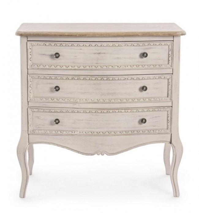 Comoda CLARISSE, lemn, bej, 80x40x80cm [3]