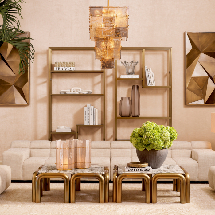 Biblioteca, Corrado I finisaj alamă periată, Dimensiuni: W. 114 | D. 35 | H. 240.5 [2]