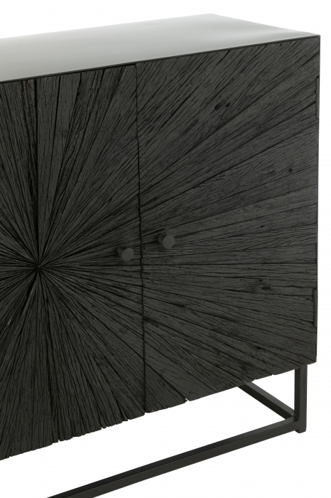 Bufet, Shanil, Lemn/Metal, Negru, 120 cm [7]