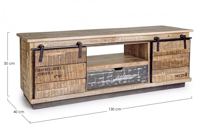 Comoda TUDOR, lemn, maro, 130x40x50cm [2]