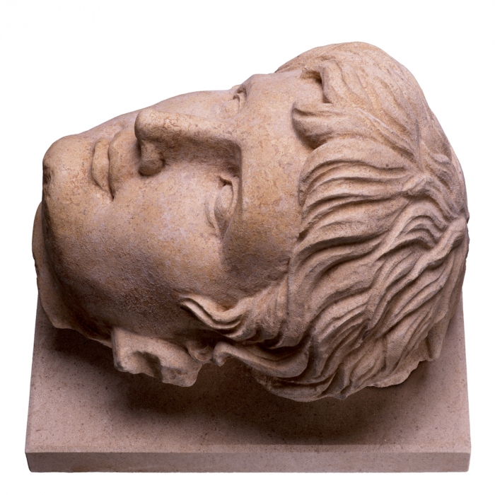 Bust al împăratului Augustus finisaj gresie, Dims: W. 30 | D. 25 | H. 26 (CM) [7]