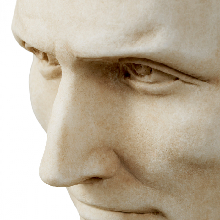 Bust din marmură Iulius Caesar aspect antic, Dims: L. 50.5 | W. 27 | H. 69.5  (CM) [7]