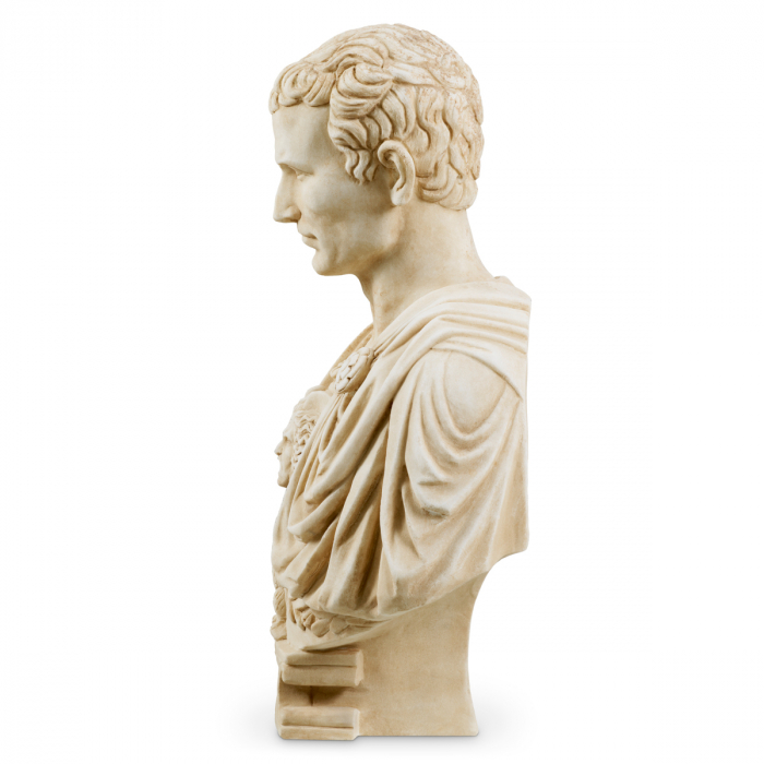 Bust din marmură Iulius Caesar aspect antic, Dims: L. 50.5 | W. 27 | H. 69.5  (CM) [4]
