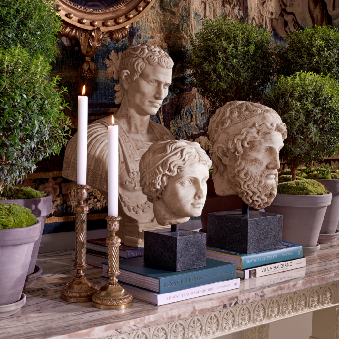 Bust din marmură Iulius Caesar aspect antic, Dims: L. 50.5 | W. 27 | H. 69.5  (CM) [2]