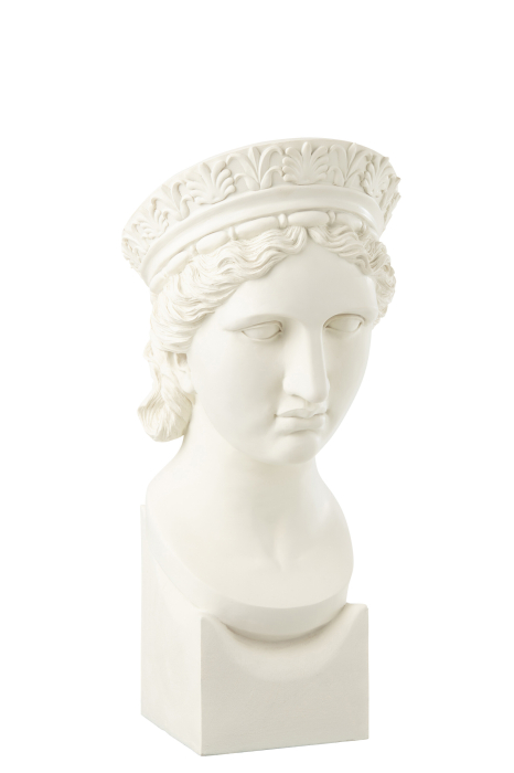 Bust Doamna din rasina alba | L 25.5X l 23.5X H 50.5 cm [2]
