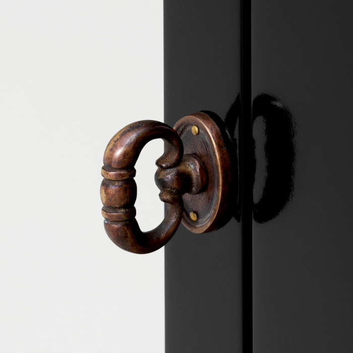 Cabinet Gala, finisaj negru cerat, Dims: W. 147 | D. 79 | H. 238  (CM) [5]