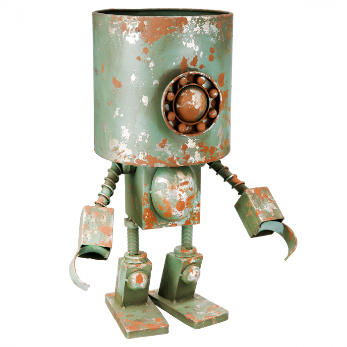 Cachepot, Roboți, Robotic, Metal, verde, PU 1, L. 23 cm, L. 30 cm, H. 42 cm [2]