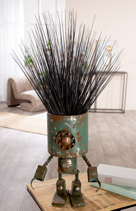 Cachepot, Roboți, Robotic, Metal, verde, PU 1, L. 23 cm, L. 30 cm, H. 42 cm [5]