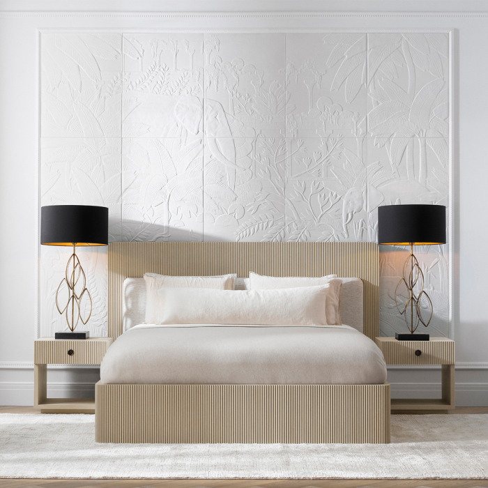 Cadru de pat Dimitrios furnir de stejar spalat, durini natural [2]