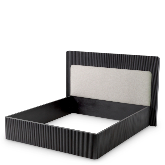 Cadru de pat Dimitrios furnir stejar gri carbune, durini natural |L. 227.5 | W. 217.5 | H. 140 | min H. 40.5 cm  [4]