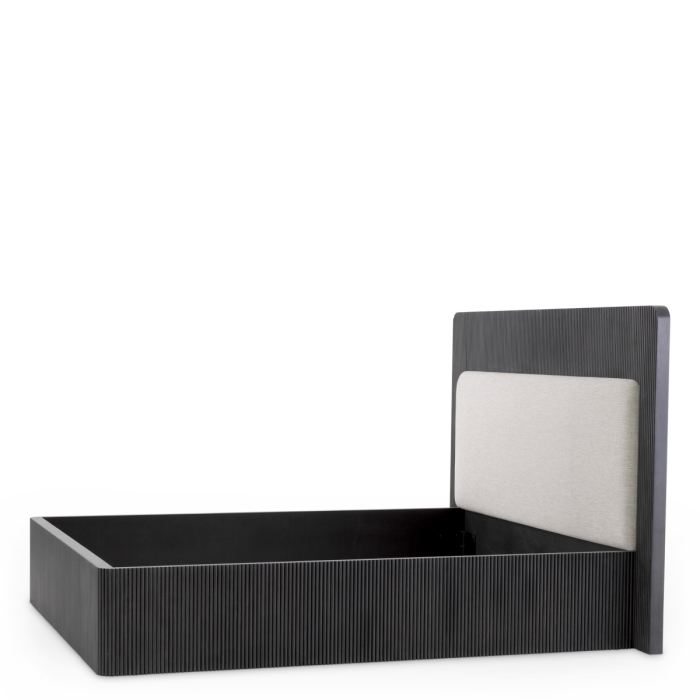 Cadru de pat Dimitrios furnir stejar gri carbune, durini natural |L. 227.5 | W. 217.5 | H. 140 | min H. 40.5 cm  [5]