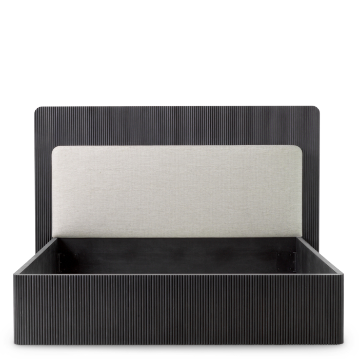 Cadru de pat Dimitrios furnir stejar gri carbune, durini natural |L. 227.5 | W. 217.5 | H. 140 | min H. 40.5 cm  [3]