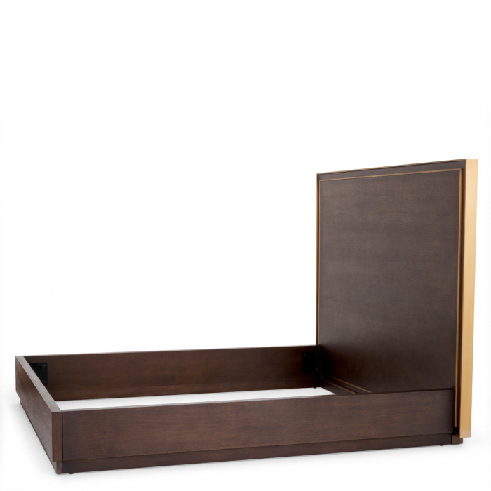 Cadru pat, Camelot, furnir din stejar, maro, Dims: L. 224 | W. 204 | H. 156 (CM) [5]