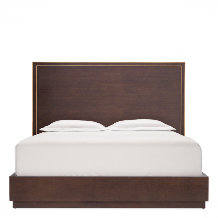 Cadru pat, Camelot, furnir din stejar, maro, Dims: L. 224 | W. 204 | H. 156 (CM) [4]