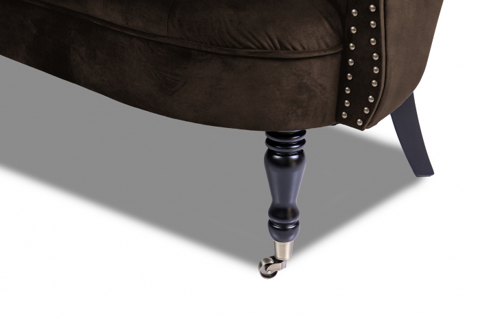 Canapea 2 locuri Filip Chesterfield, maro vintage, 152x82x82 [6]