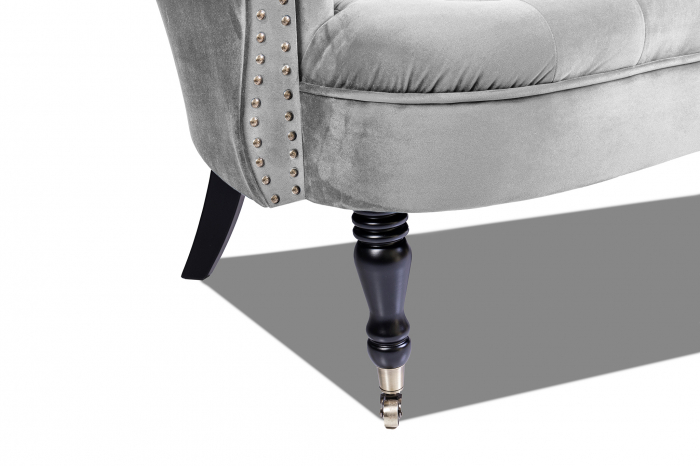 Canapea 2 locuri Filip Chesterfield, gri deschis, 152x82x82 [3]