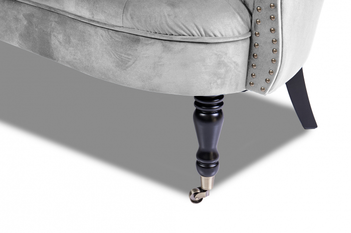 Canapea 2 locuri Filip Chesterfield, gri deschis, 152x82x82 [6]