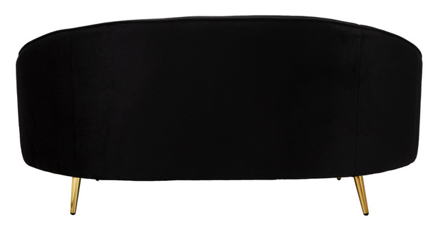 Canapea 2 locuri Oslo, Metal/Poliester, Negru/Auriu, 68x148x84 cm [7]