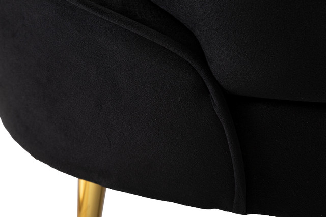 Canapea 2 locuri Oslo, Metal/Poliester, Negru/Auriu, 68x148x84 cm [9]