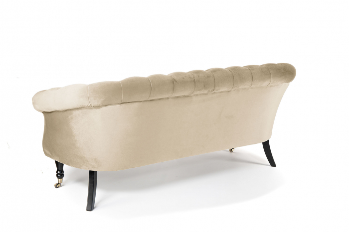 Canapea 3 locuri Filip Chesterfield, bej, 196x82x82 cm [4]