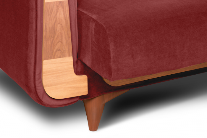 Canapea 3 locuri GUSTAVO, Lemn/Stofa, Bordo, 230x98x98 cm [8]