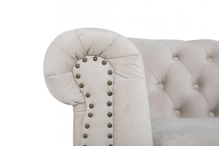 Canapea Chesterfield, 2 locuri, Bej, 150x80x86 cm [5]