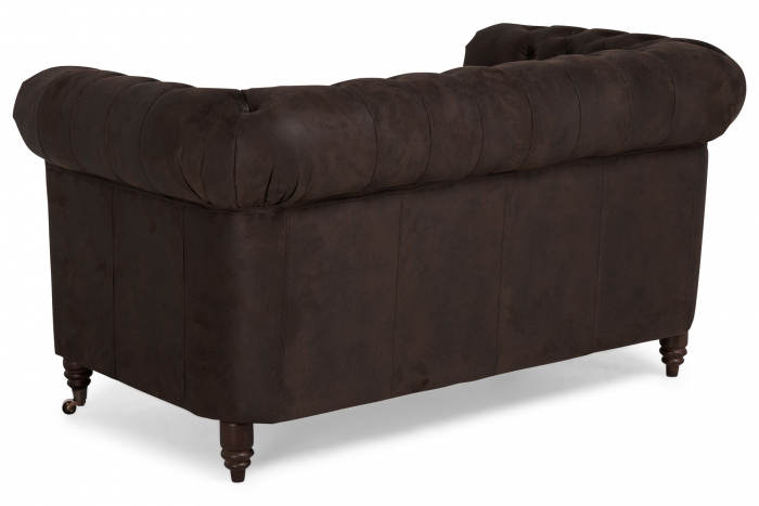 Canapea Chesterfield, 2 locuri, Maro Vintage, 150x80x86 cm [3]