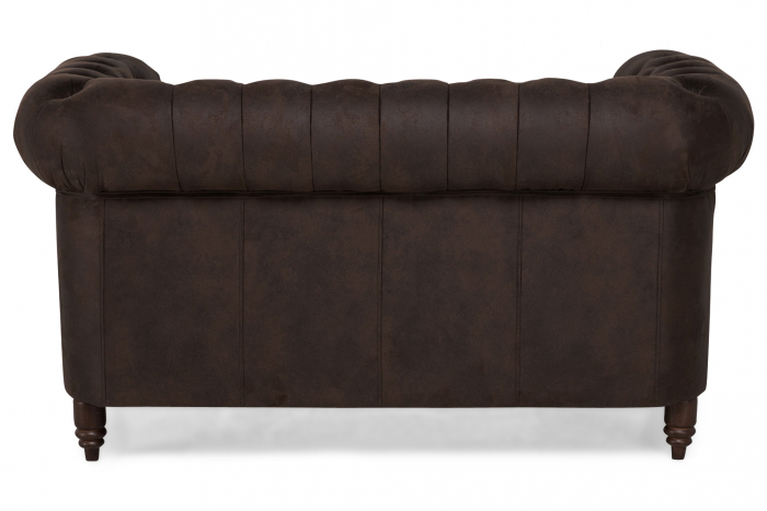 Canapea Chesterfield, 2 locuri, Maro Vintage, 150x80x86 cm [5]