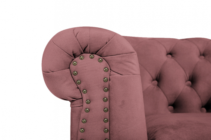 Canapea Chesterfield, 2 locuri, Roz inchis, 150x80x86 cm [5]