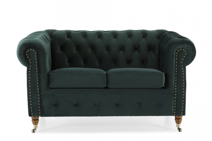 Canapea Chesterfield, 2 locuri, Verde, 150x80x86 cm [2]