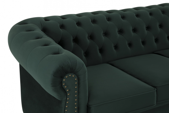 Canapea Chesterfield, 2 locuri, Verde, 150x80x86 cm [4]