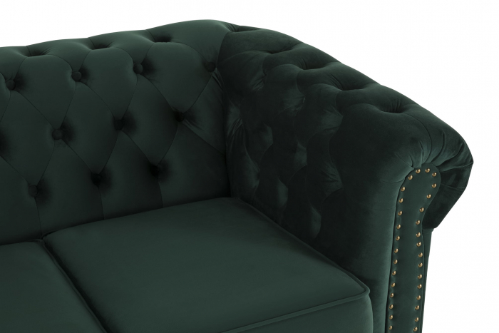 Canapea Chesterfield, 2 locuri, Verde, 150x80x86 cm [5]