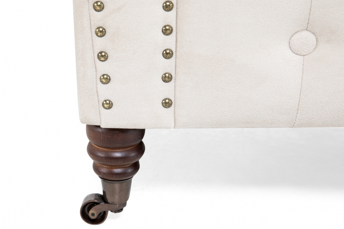 Canapea Chesterfield, 3 locuri, Bej, 203x80x86 cm [6]