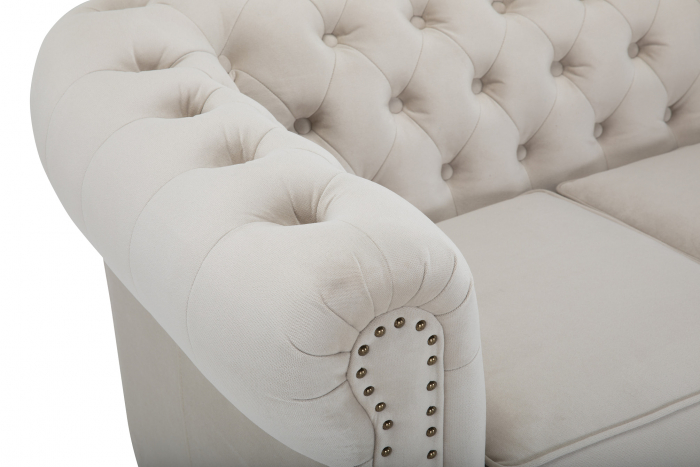 Canapea Chesterfield, 4 locuri, Bej, 238x80x86 cm [7]