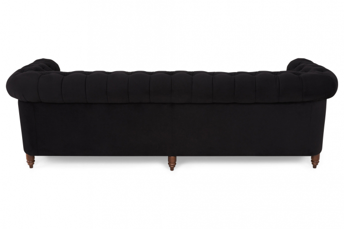 Canapea Chesterfield, 4 locuri, Negru, 238x80x86 cm [3]