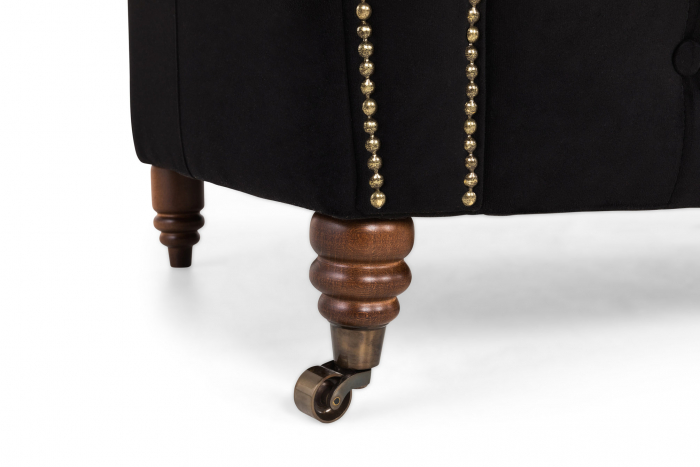 Canapea Chesterfield, 4 locuri, Negru, 238x80x86 cm [9]