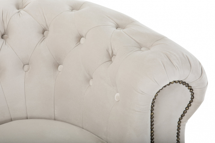 Canapea Chesterfield, Curbata, Bej, 230x80x86 cm [6]